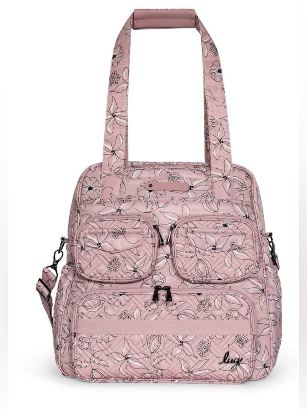 Lug Puddle Jumper LE Convertible tote bag SKETCH FLORAL BLUSH
